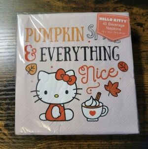 Sanrio Hello Kitty Pink Fall Party Beverage Napkins Set of 40 New Sealed